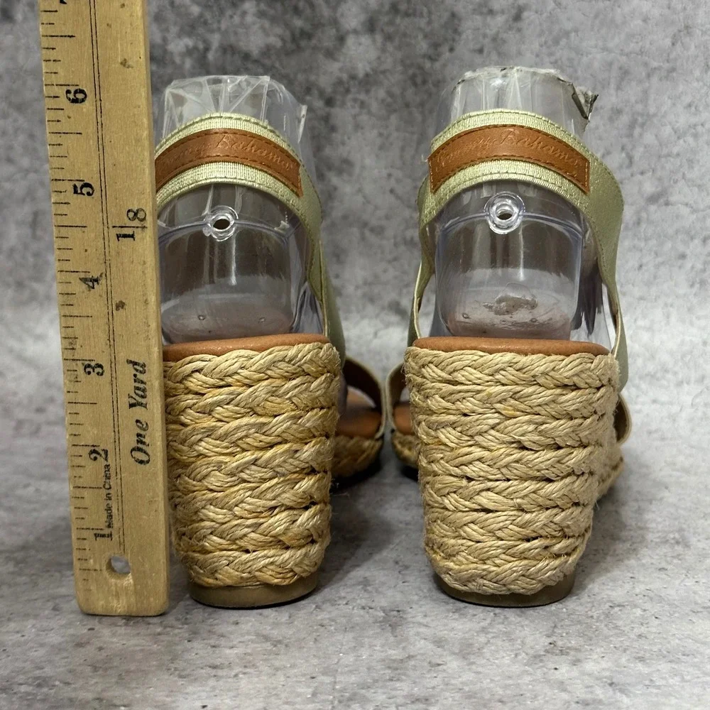 Tommy Bahama Sakura Wedge Sandals Womens 9.5 Champagne Gold Espadrille